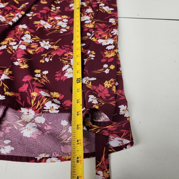 Maternity Short Flutter Sleeve Dress Isabel Maternity Maroon Floral Sz S - Picture 14 of 15
